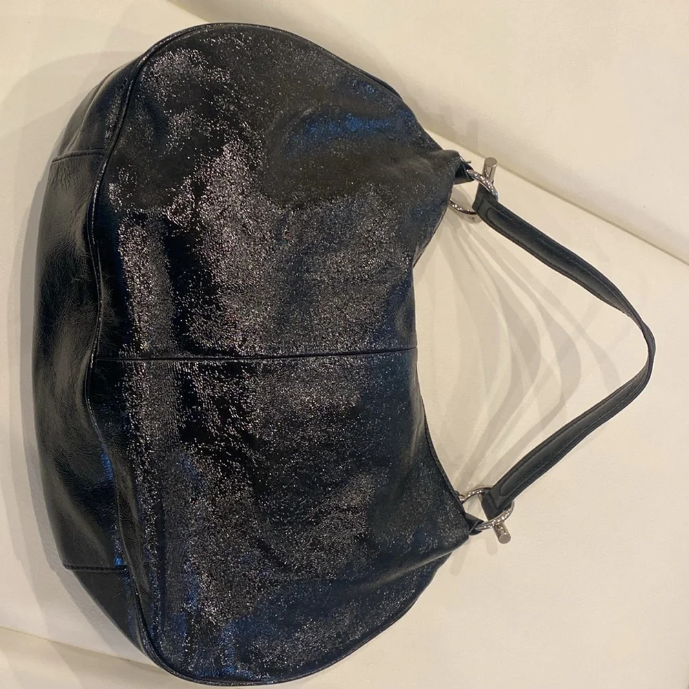 Franco Sarco, patent leather shoulder bag black